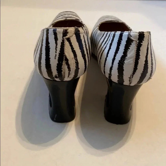 coup d’ etat Zebra Stripe Open Heel Spain Pump 7.5 - Picture 4 of 8
